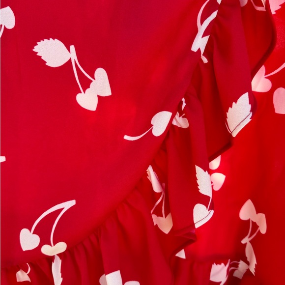 NWT ModCloth cherry red “It’s a Wrap” skirt - Picture 3 of 5
